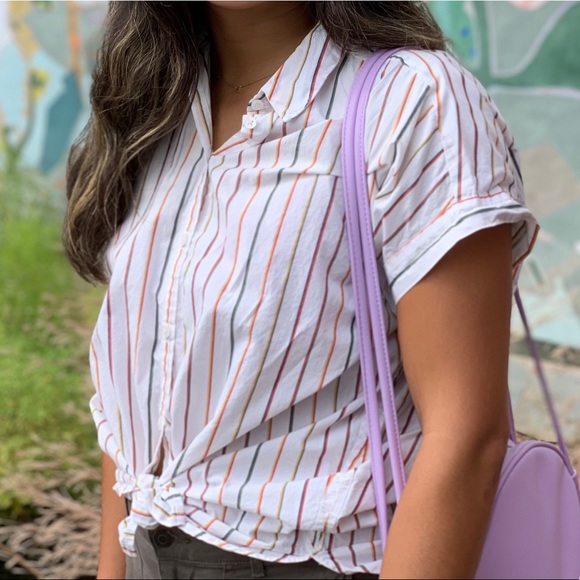 MADEWELL Central shirt in Sadie Stripe. - Picture 2 of 8